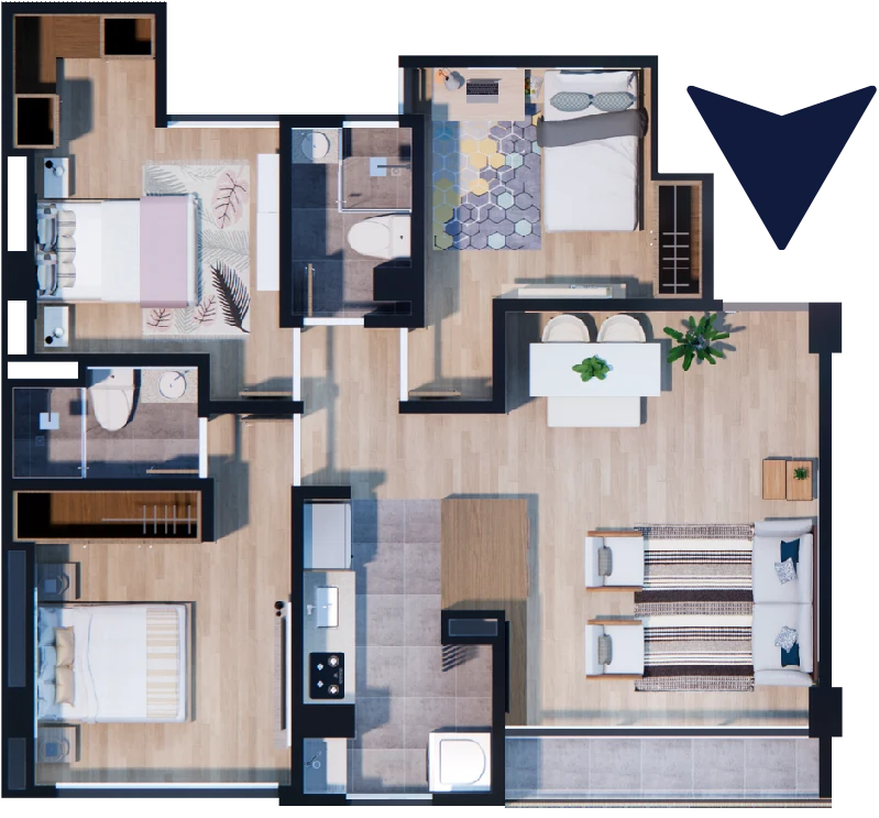plano apartamento tipo B
